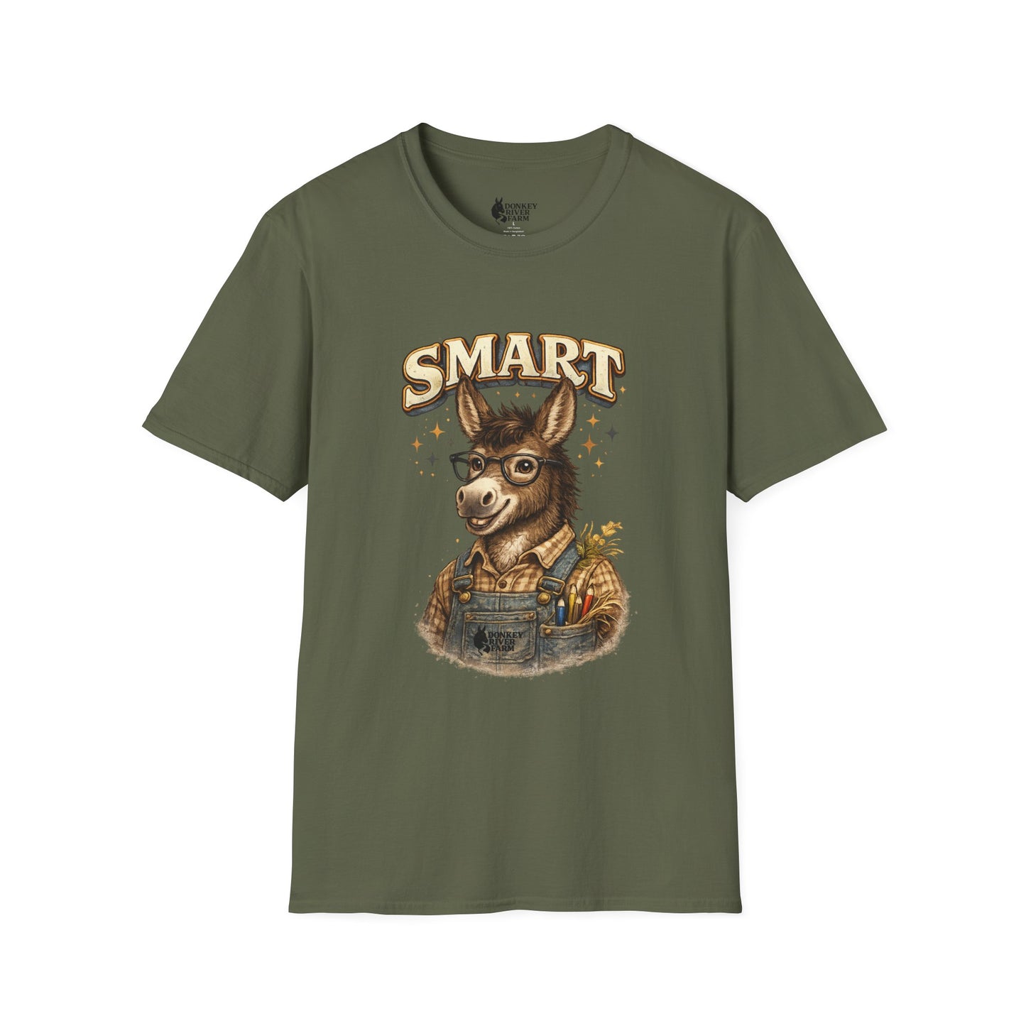 Smart Donkey Graphic T-Shirt — Funny Animal Vintage Farm Tee