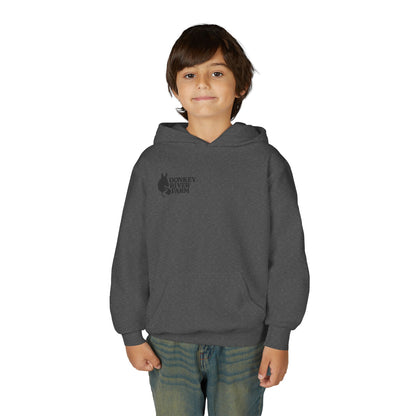 Youth Donkey River Co-op Hoodie — Cute Farm Donkey Graphic Sweatshirt