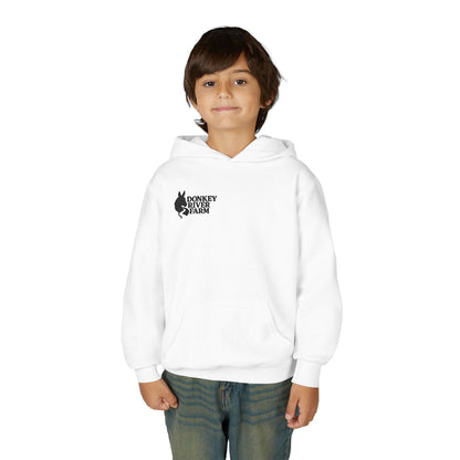Youth Donkey River Co-op Hoodie — Cute Farm Donkey Graphic Sweatshirt