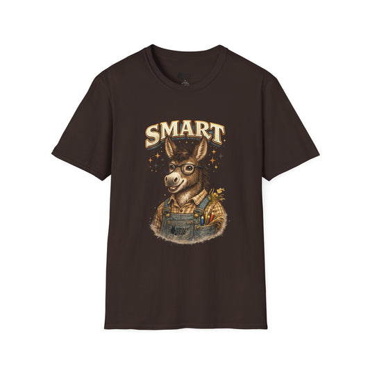 Smart Donkey Graphic T-Shirt — Funny Animal Vintage Farm Tee