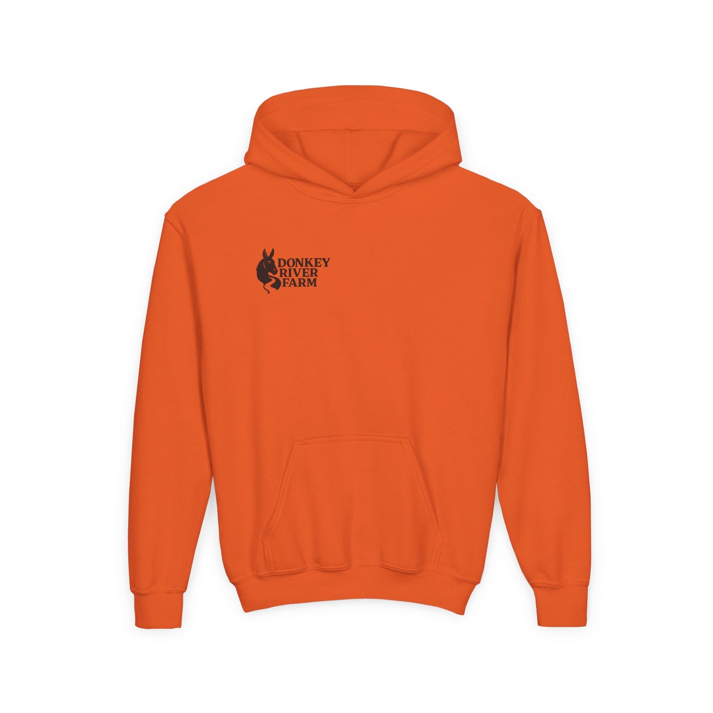 Youth Donkey River Co-op Hoodie — Cute Farm Donkey Graphic Sweatshirt