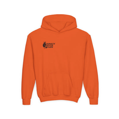 Youth Donkey River Co-op Hoodie — Cute Farm Donkey Graphic Sweatshirt