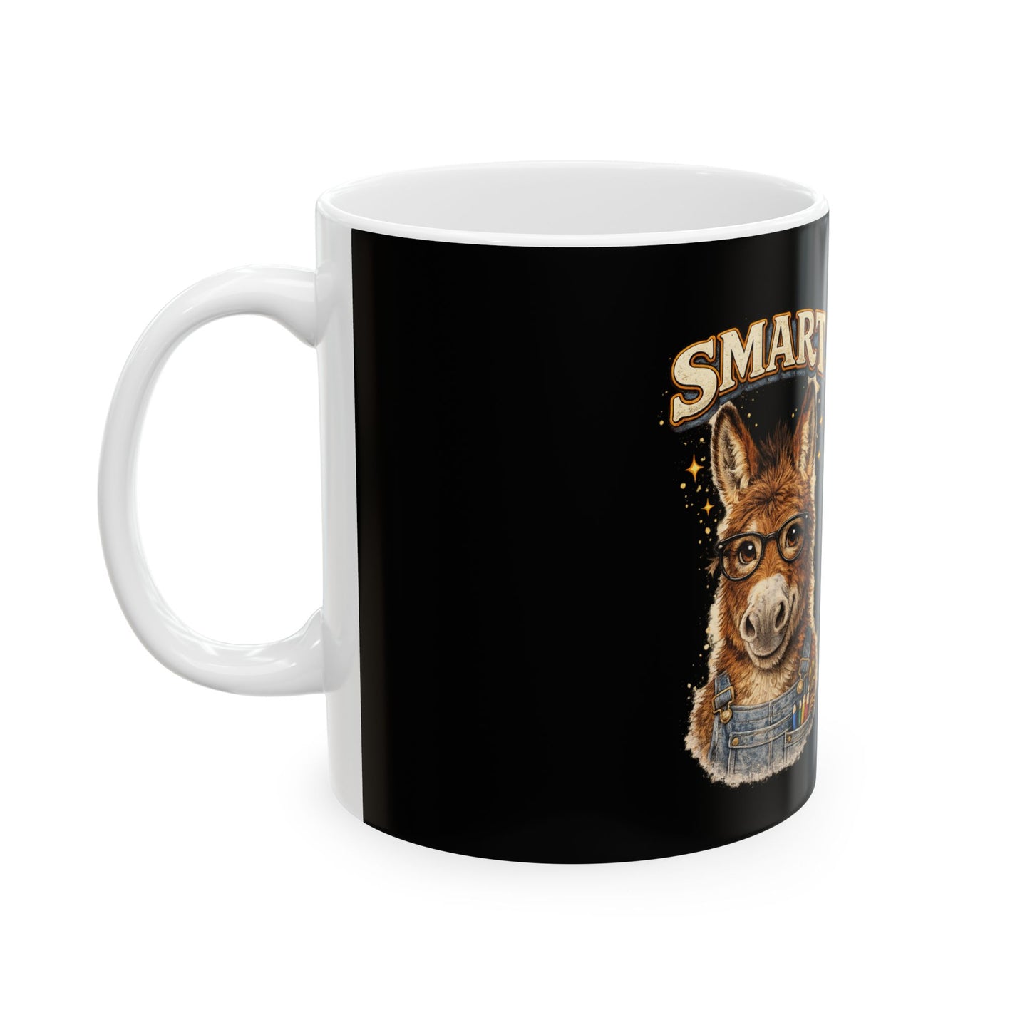 Smart Donkey Ceramic Mug — Funny Teacher/Student Coffee Cup (11oz & 15oz)