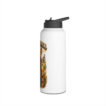 Donkey River Co-op Stainless Steel Water Bottle — Farm Donkey with Carrots Design
