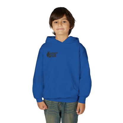Youth Donkey River Co-op Hoodie — Cute Farm Donkey Graphic Sweatshirt