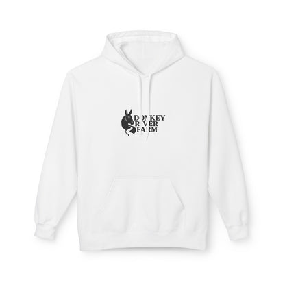 Donkey River Farm Hoodie — Small Logo Farm Animal Graphic Pullover