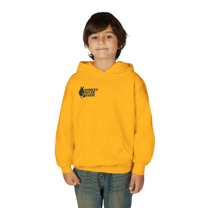 Youth Donkey River Co-op Hoodie — Cute Farm Donkey Graphic Sweatshirt