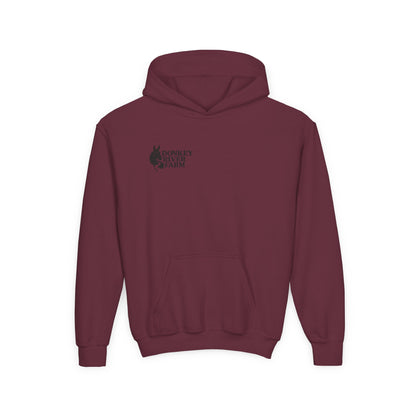 Youth Donkey River Co-op Hoodie — Cute Farm Donkey Graphic Sweatshirt