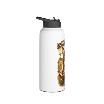 Donkey River Co-op Stainless Steel Water Bottle — Farm Donkey with Carrots Design