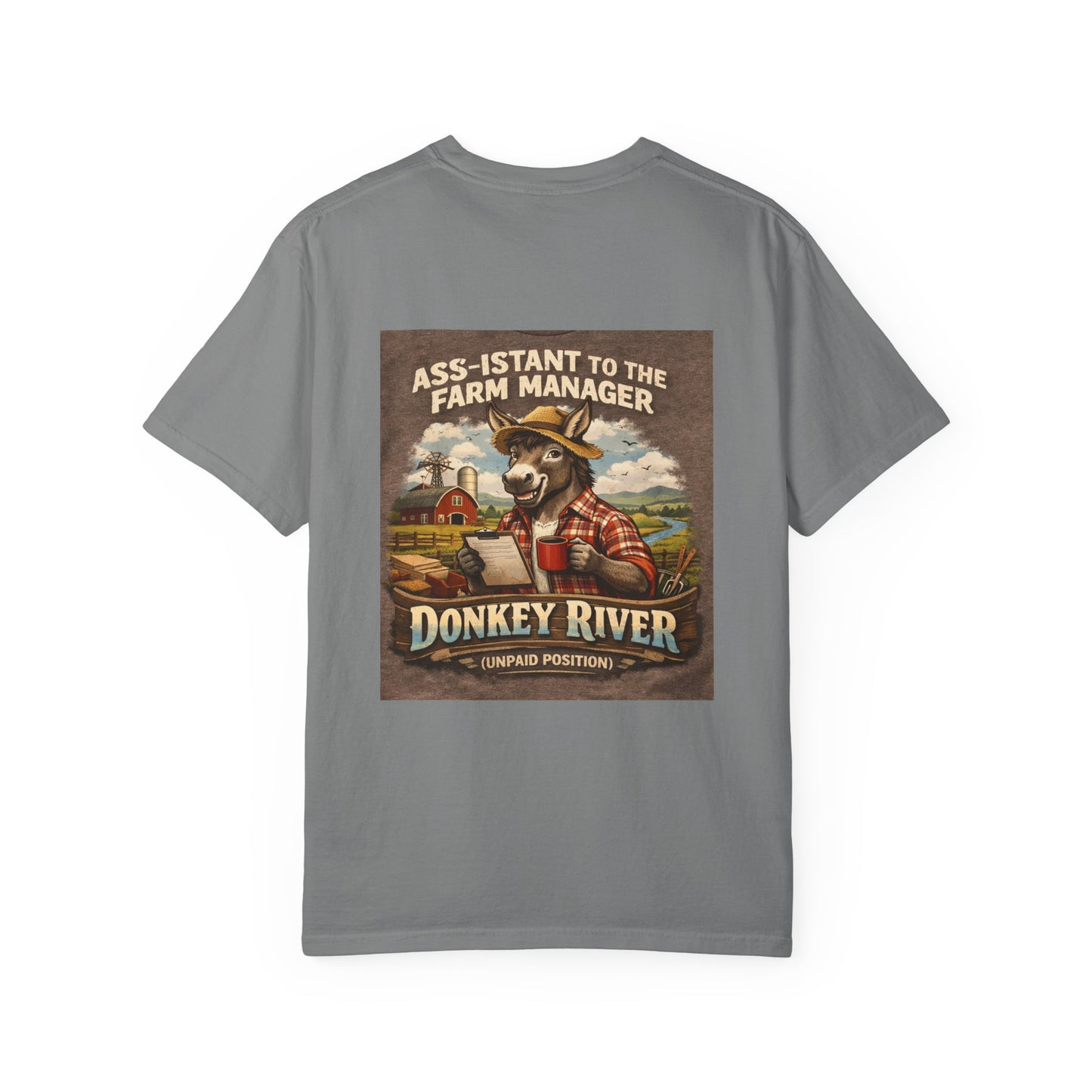 Donkey River Farm T-Shirt — "Ass-istant to the Farm Manager" Vintage Farm Graphic Tee